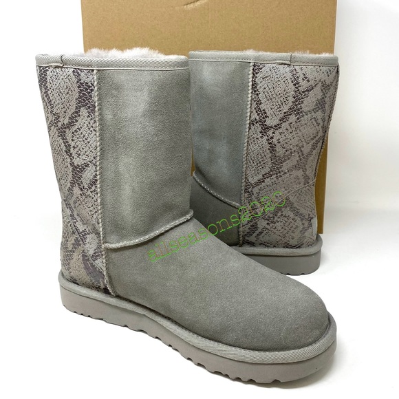 UGG Classic Short Metallic Shake Grey Women Boots - Picture 4 of 9